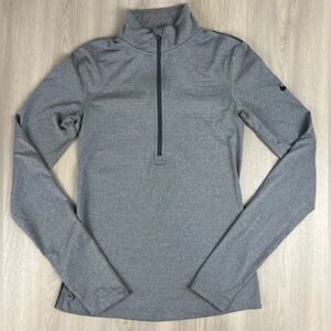 Nike Pro Quarter Zip Pullover Women's Size Small Gray 1/4 Zip Running Athletic